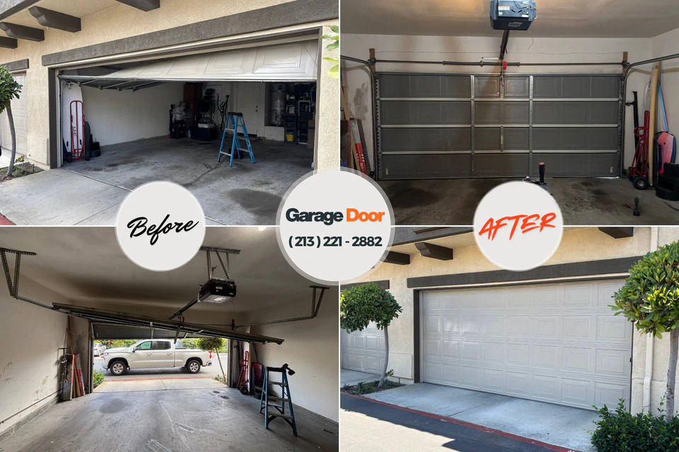 Before and after: garage door repair Mahoning County